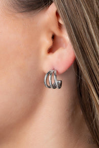 TRIPLE Down - Silver Earrings - Paparazzi Accessories