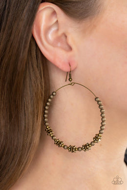 Simple Synchrony - Brass Earrings - Paparazzi Accessories