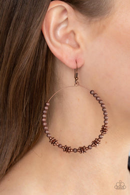 Simple Synchrony - Copper Earrings - Paparazzi Accessories