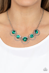 Elliptical Enchantment - Green Necklace - Paparazzi Accessories