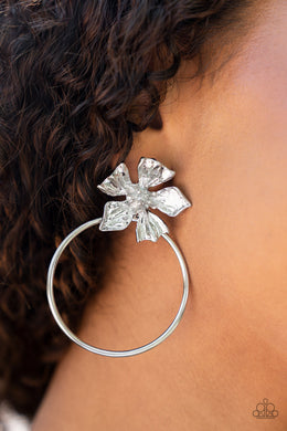 Buttercup Bliss - Silver Post Earrings - Paparazzi Accessories