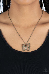 Gives Me Butterflies - Brass Necklace - Paparazzi Accessories