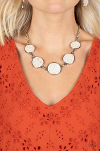 Santa Fe Flats - White Necklace - Paparazzi Accessories