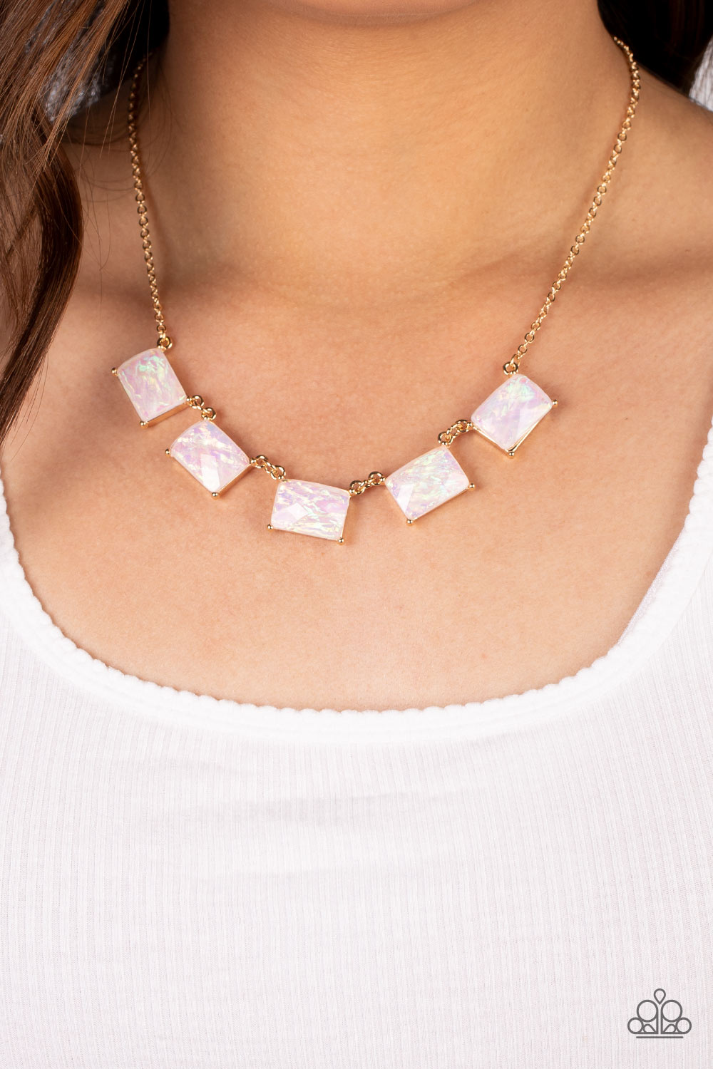 Opalescent Oblivion - Gold Necklace - Paparazzi Accessories