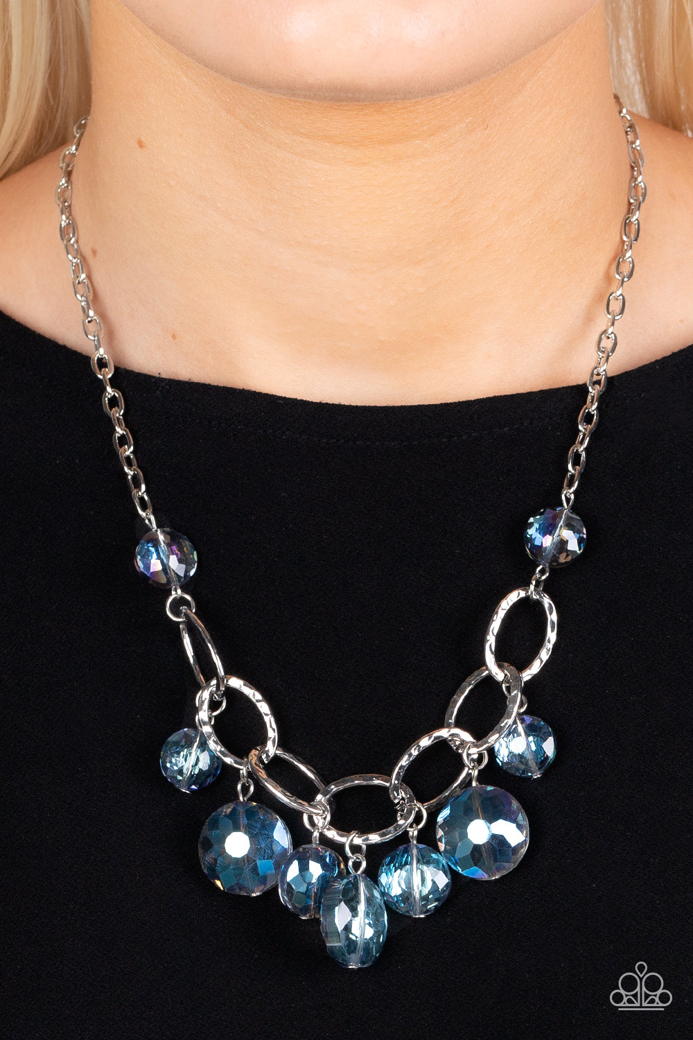Rhinestone River - Blue Necklace - Paparazzi Accessories
