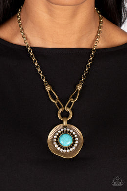 Badlands Treasure Hunt - Brass Necklace - Paparazzi Accessories