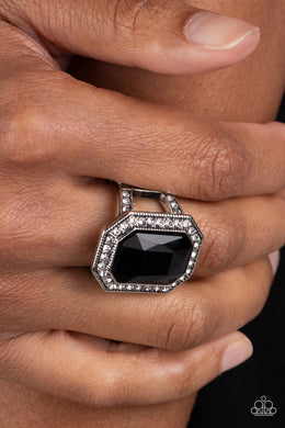 A Royal Welcome - Black Ring - Paparazzi Accessories