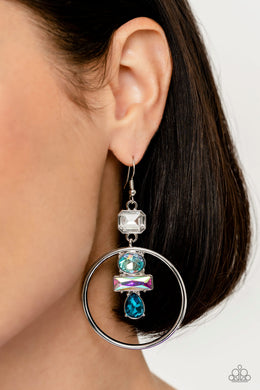 Geometric Glam - Blue Earrings - Paparazzi Accessories