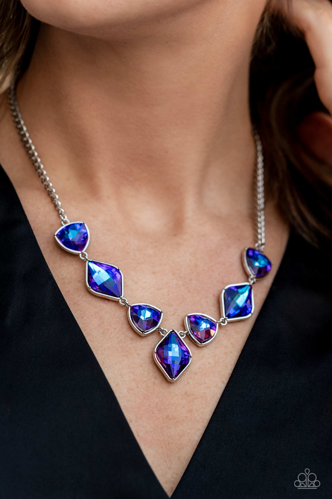 Glittering Geometrics - Purple Necklace - Paparazzi Accessories