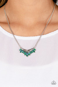 Flash of Fringe - Green Necklace - Paparazzi Accessories