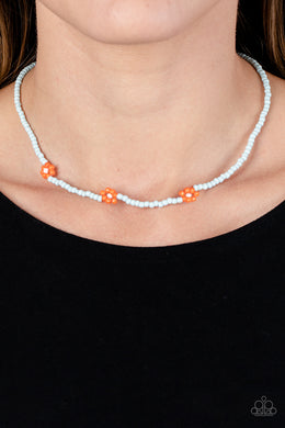 Bewitching Beading - Orange Necklace - Paparazzi Accessories