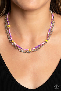 Happy Looks Good on You - Purple Necklace - Paparazzi Accessories