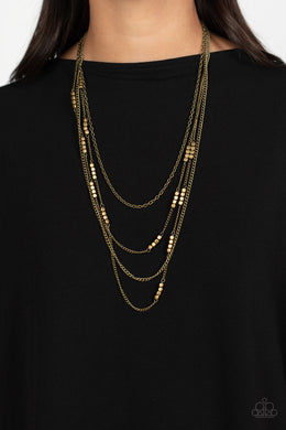 Metallic Monarch - Brass Necklace - Paparazzi Accessories