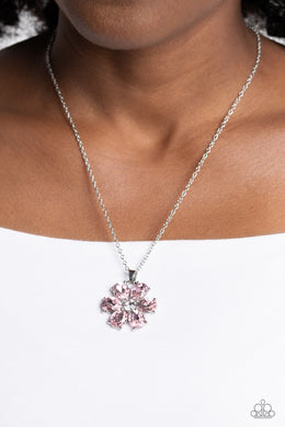 Fancy Flower Girl - Pink Necklace - Paparazzi Accessories