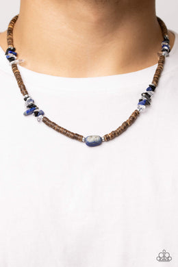Stony Survivor - Blue Necklace - Paparazzi Accessories