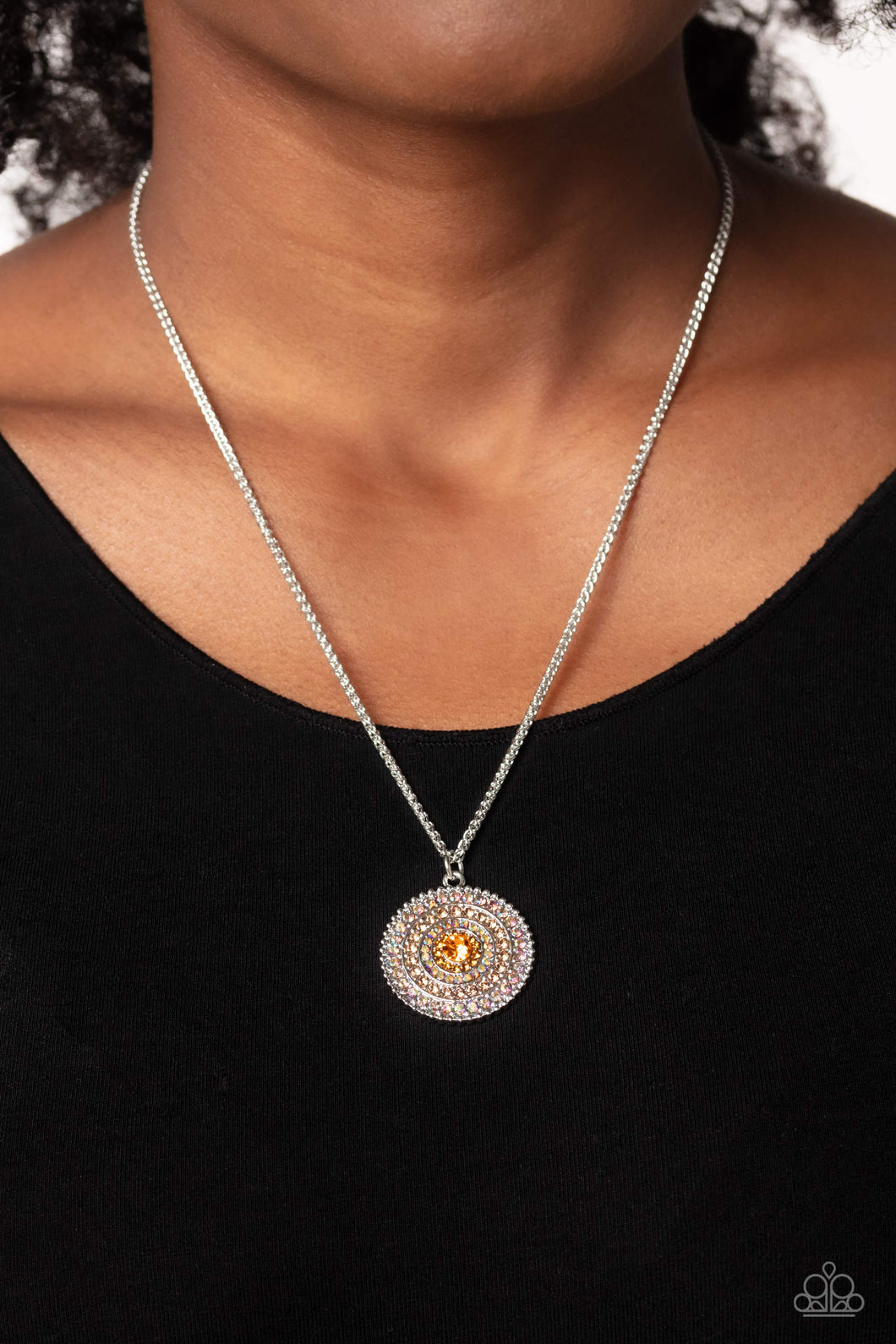Mandala Masterpiece - Orange Necklace - Paparazzi Accessories