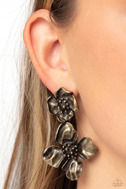 Gilded Grace - Brass Post Earrings - Paparazzi Accessories