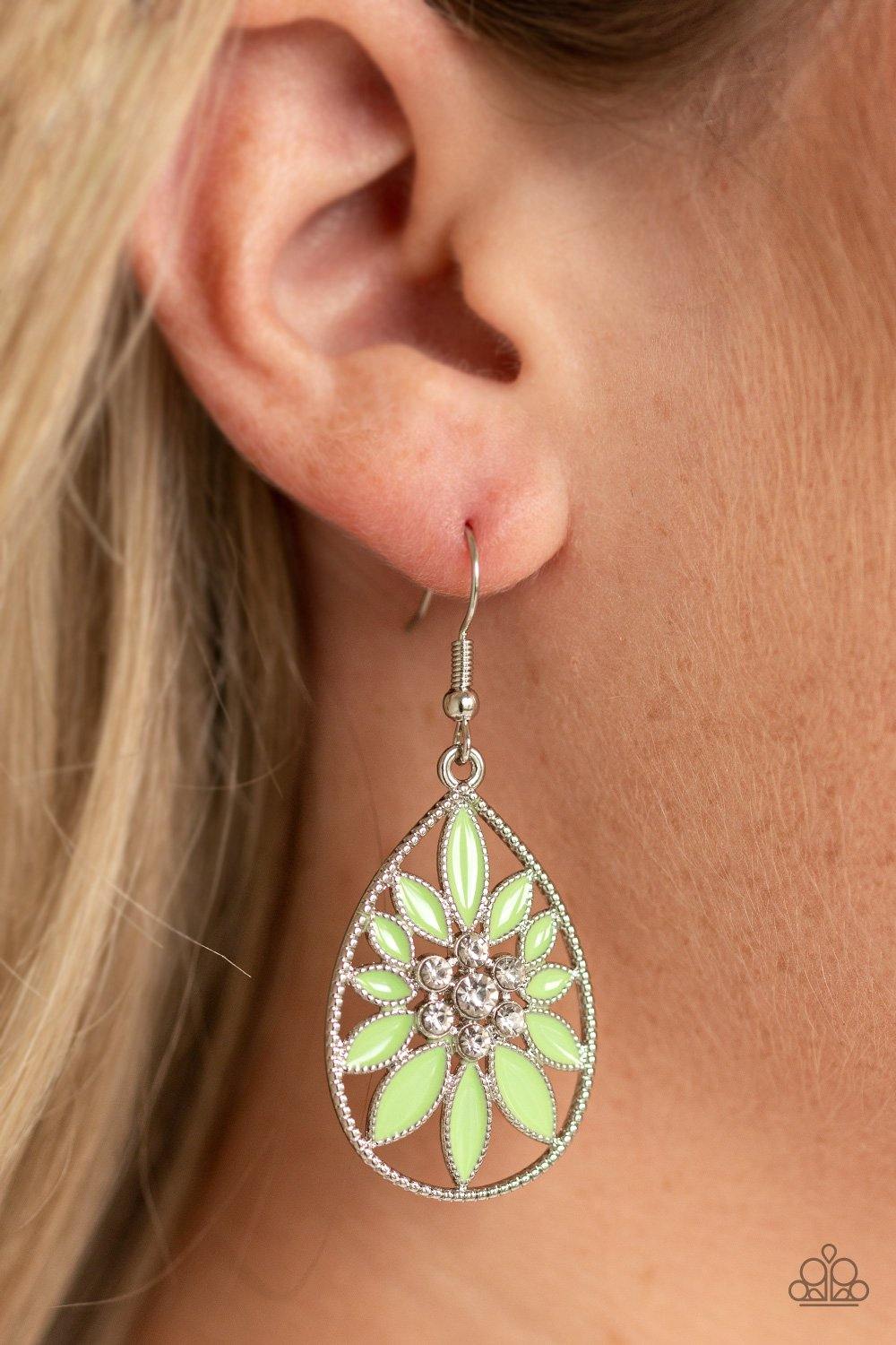 Floral Morals - Green Earrings - Paparazzi Accessories - Sassysblingandthings