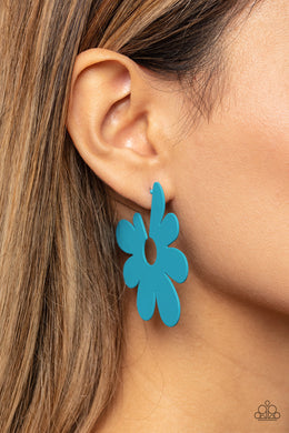 Flower Power Fantasy - Blue Earrings - Paparazzi Accessories