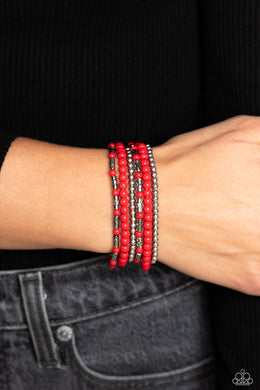 Mythical Magic - Red Bracelet - Paparazzi Accessories