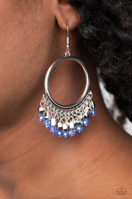 Fringe Fanfare - Blue Earrings - Paparazzi Accessories