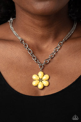 Dazzling Dahlia - Yellow Necklace - Paparazzi Accessories