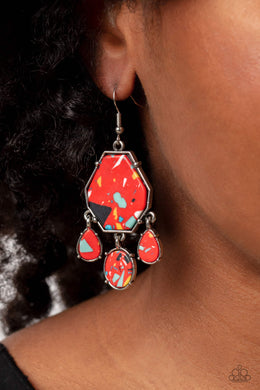 Organic Optimism - Red Earrings - Paparazzi Accessories