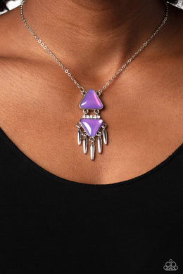 Under the FRINGE - Purple Necklace - Paparazzi Accessories