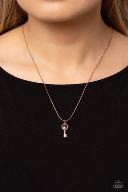 LOVE-Locked - Rose Gold Necklace - Paparazzi Accessories