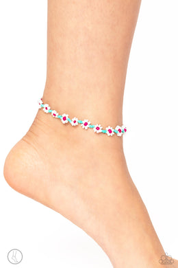 Midsummer Daisy - Blue Anklet - Paparazzi Accessories