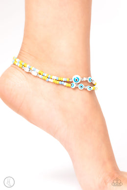 Enchanting Energy - Yellow Anklet - Paparazzi Accessories