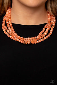 Layered Lass - Orange Necklace - Paparazzi Accessories