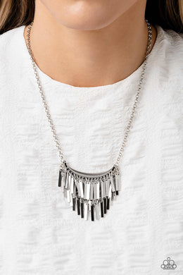 Cue the Chandelier - Silver Necklace - Paparazzi Accessories