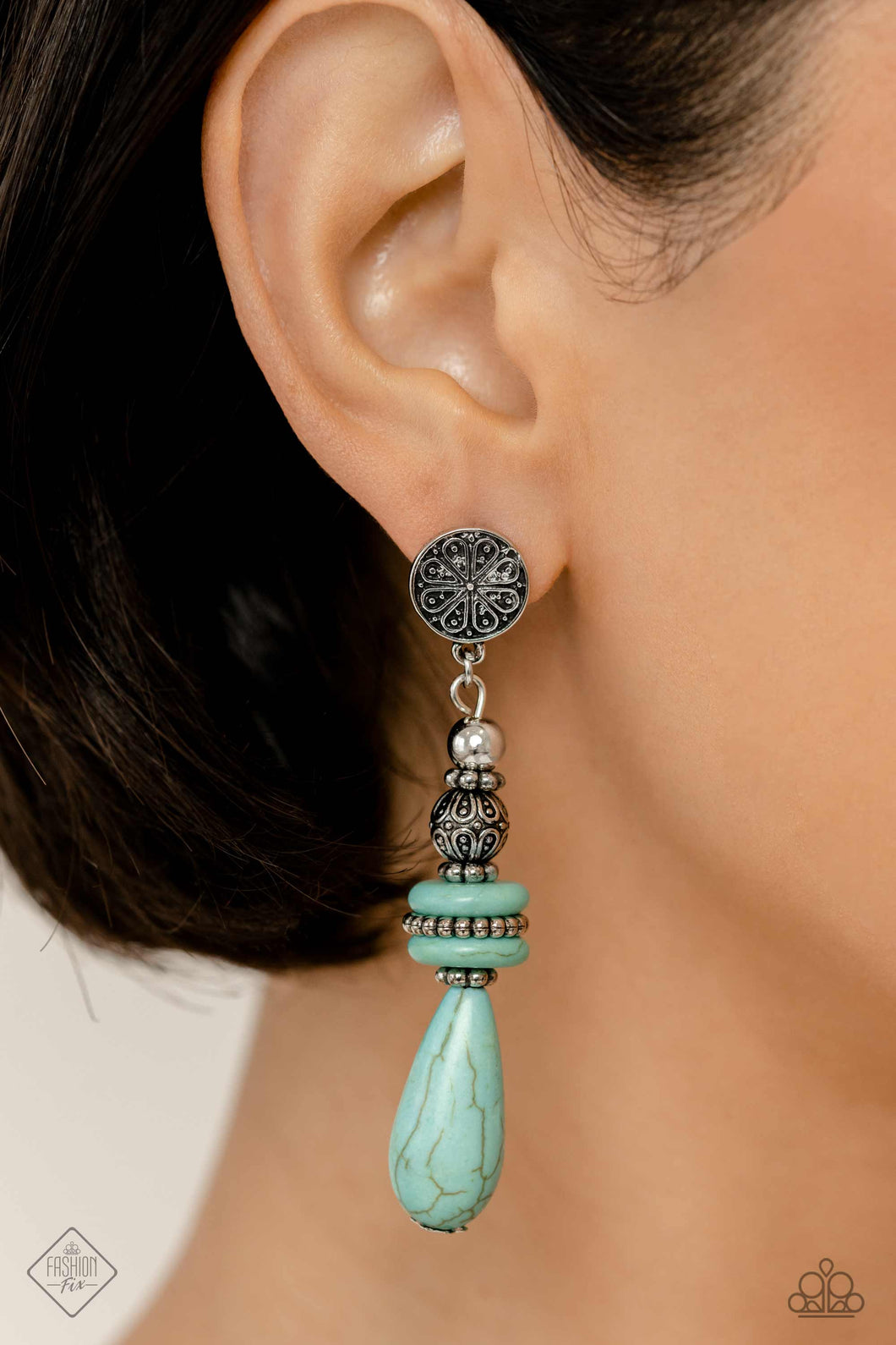 Desert Fever - Blue Post Earrings - Paparazzi Accessories