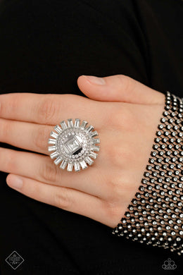 Shimmery Sprinkle - White Ring - Paparazzi Accessories