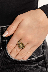 Tilted Triplets - Brass Ring - Paparazzi Accessories