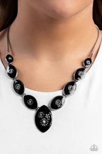 Pressed Flowers - Black Necklace - Paparazzi Accessories