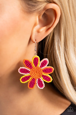 Decorated Daisies - Pink Earrings - Paparazzi Accessories