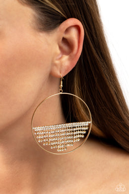 Fierce Fringe - Gold Earrings - Paparazzi Accessories