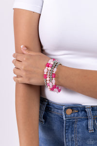 Glassy Gait - Pink Bracelet - Paparazzi Accessories