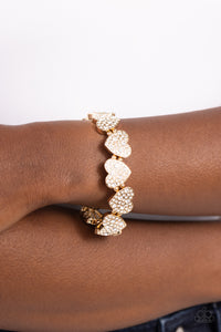 Headliner Heart - Gold Bracelet - Paparazzi Accessories