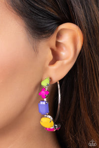 Geometric Gamer - Pink Earrings - Paparazzi Accessories