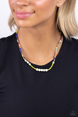 Happy to See You - Yellow Necklace - Paparazzi Accessories