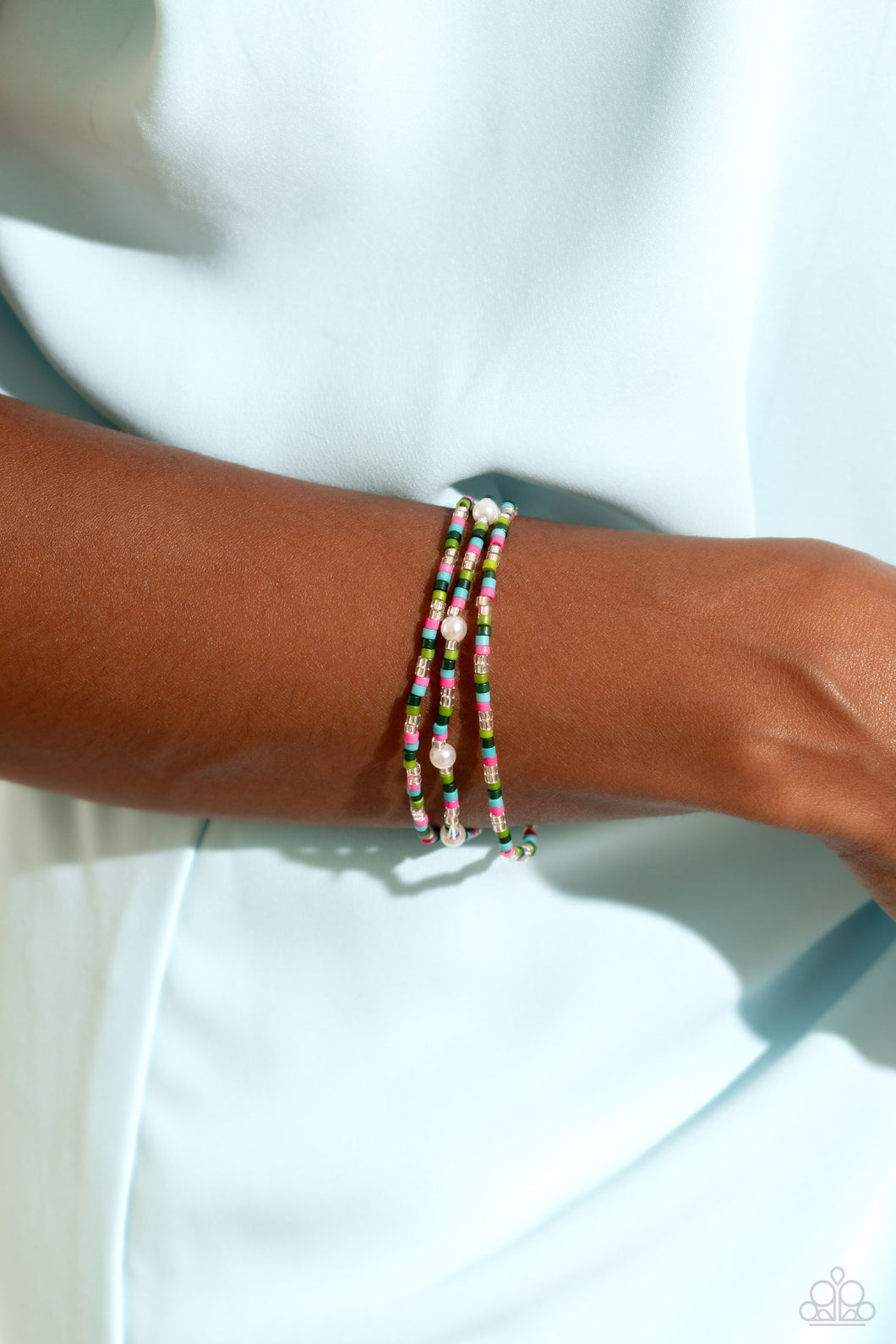 Colorblock Cache - Green Bracelet - Paparazzi Accessories