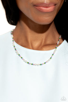 Colorblock Charm - Green Necklace - Paparazzi Accessories
