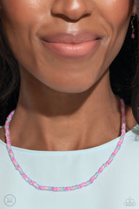 Colorfully GLASSY - Pink Necklace - Paparazzi Accessories