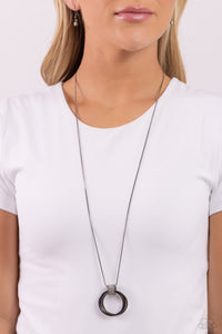 In the Swing of RINGS - Black Necklace - Paparazzi Accessories