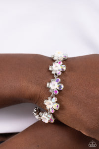 Floral Frenzy - White Bracelet - Paparazzi Accessories
