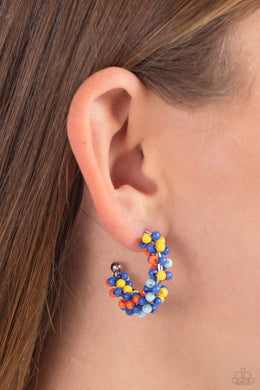 Balloon Backdrop - Blue Earrings - Paparazzi Accessories