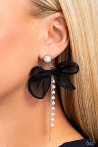 High-Class Heiress - Black Post Earrings - Paparazzi Accessories